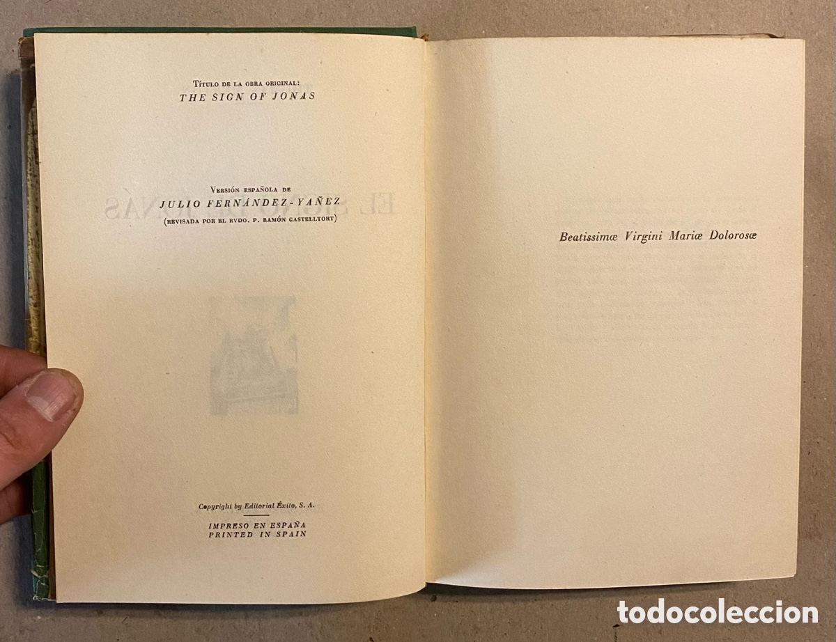 Libros: EL SIGNO DE JON&Aacute;S. THOMAS MERTON. EDITORIAL &Eacute;XITO 1954. - Foto 3