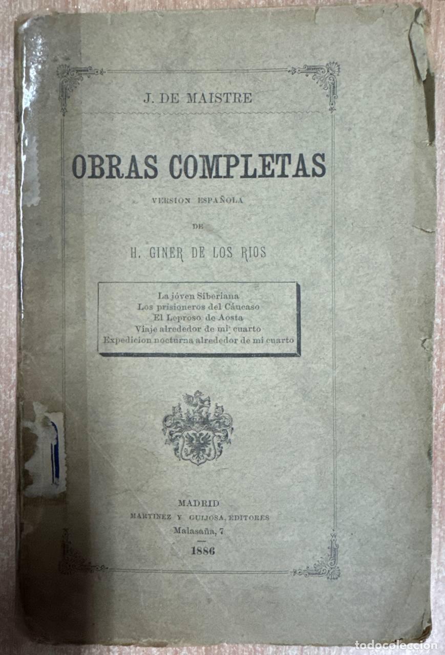 Libros: OBRAS COMPLETAS VERESI&Oacute;N ESPA&Ntilde;OLA H. GINER DE LOS RIOS - Foto 1