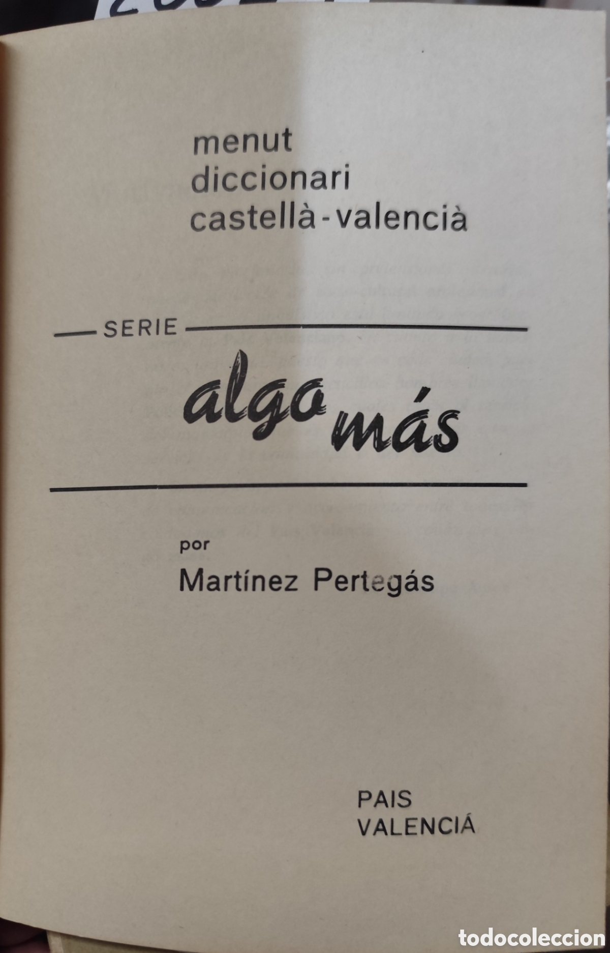 Libros: MENUT DICCIONARI CASTELLA-VALENCIA - MARTINEZ PERTEGAS - Foto 2
