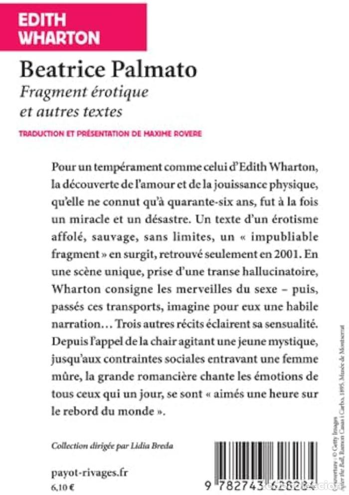 Libros: BEATRICE PALMATO - FRAGMENT EROTIQUE - Edith Wharton - Foto 2