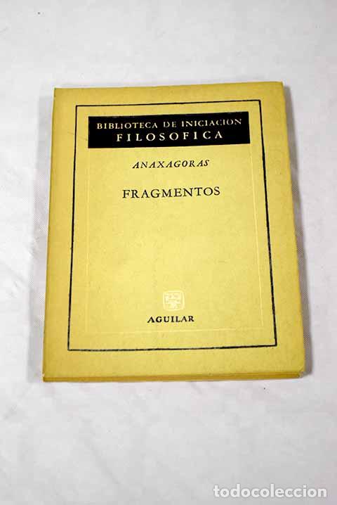 Libros: Fragmentos: Anax&aacute;goras.- Anax&aacute;goras - Foto 1