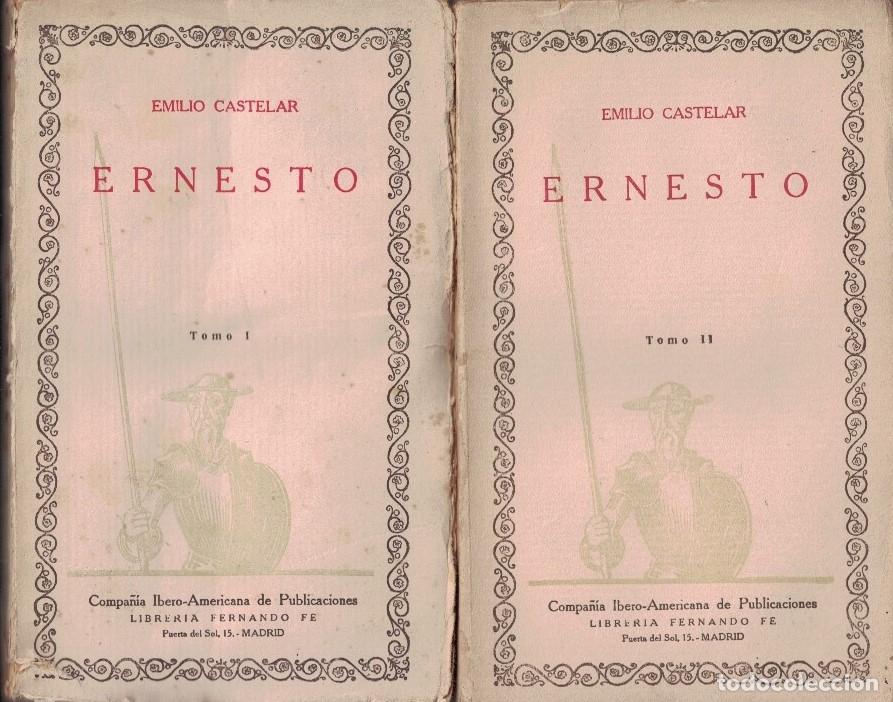 Libros: ERNESTO. (Novela de costumbres) 2 Tomos. - Castelar. Emilio, - Foto 1