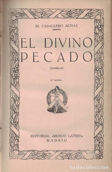 Libros: EL DIVINO PECADO. - Audaz. El Caballero, - Foto 1