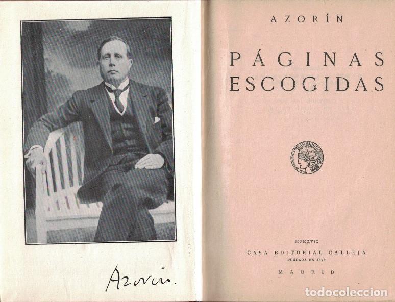 Libros: P&Aacute;GINAS ESCOGIDAS. - Azor&iacute;n. - Foto 1