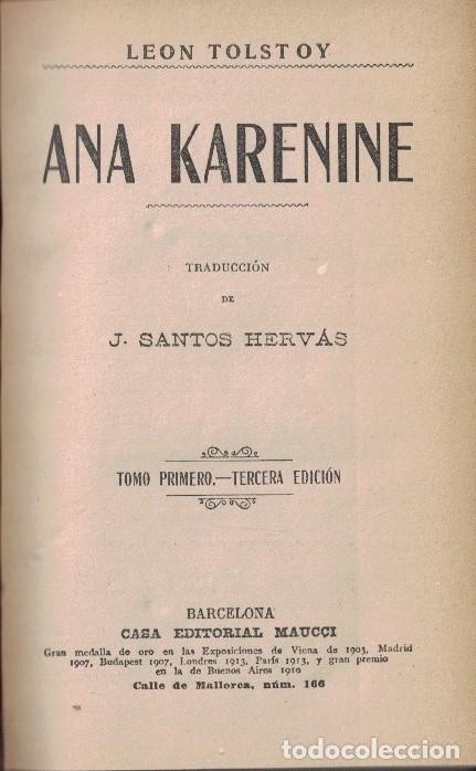 Libros: ANA KARENINE. 2 Tomos. - Tolstoy. Le&oacute;n, - Foto 1