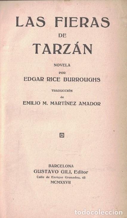 Libros: LAS FIERAS DE TARZ&Aacute;N. - Rice Burroughs. Edgar, - Foto 1