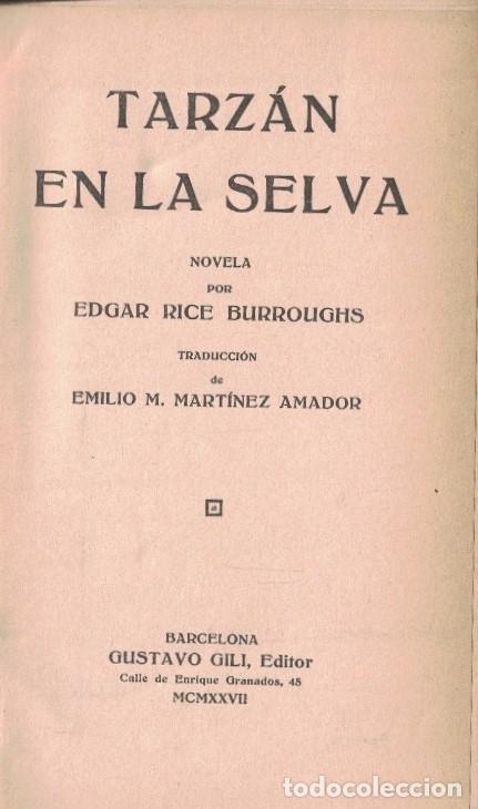 Libros: TARZ&Aacute;N EN LA SELVA. - Rice Burroughs. Edgar, - Foto 1
