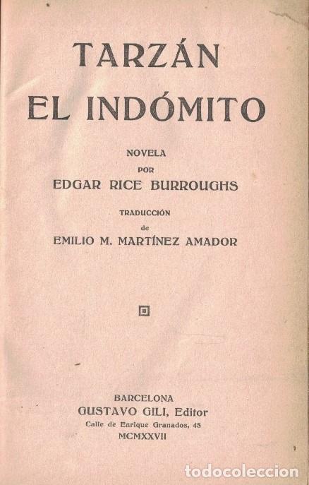 Libros: TARZ&Aacute;N EL IND&Oacute;MITO. - Rice Burroughs. Edgar, - Foto 1