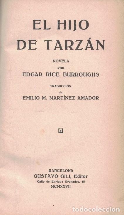 Libros: EL HIJO DE TARZ&Aacute;N. - Rice Burroughs. Edgar, - Foto 1