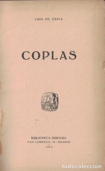 Libros: COPLAS. - Tapia. Luis de, - Foto 1