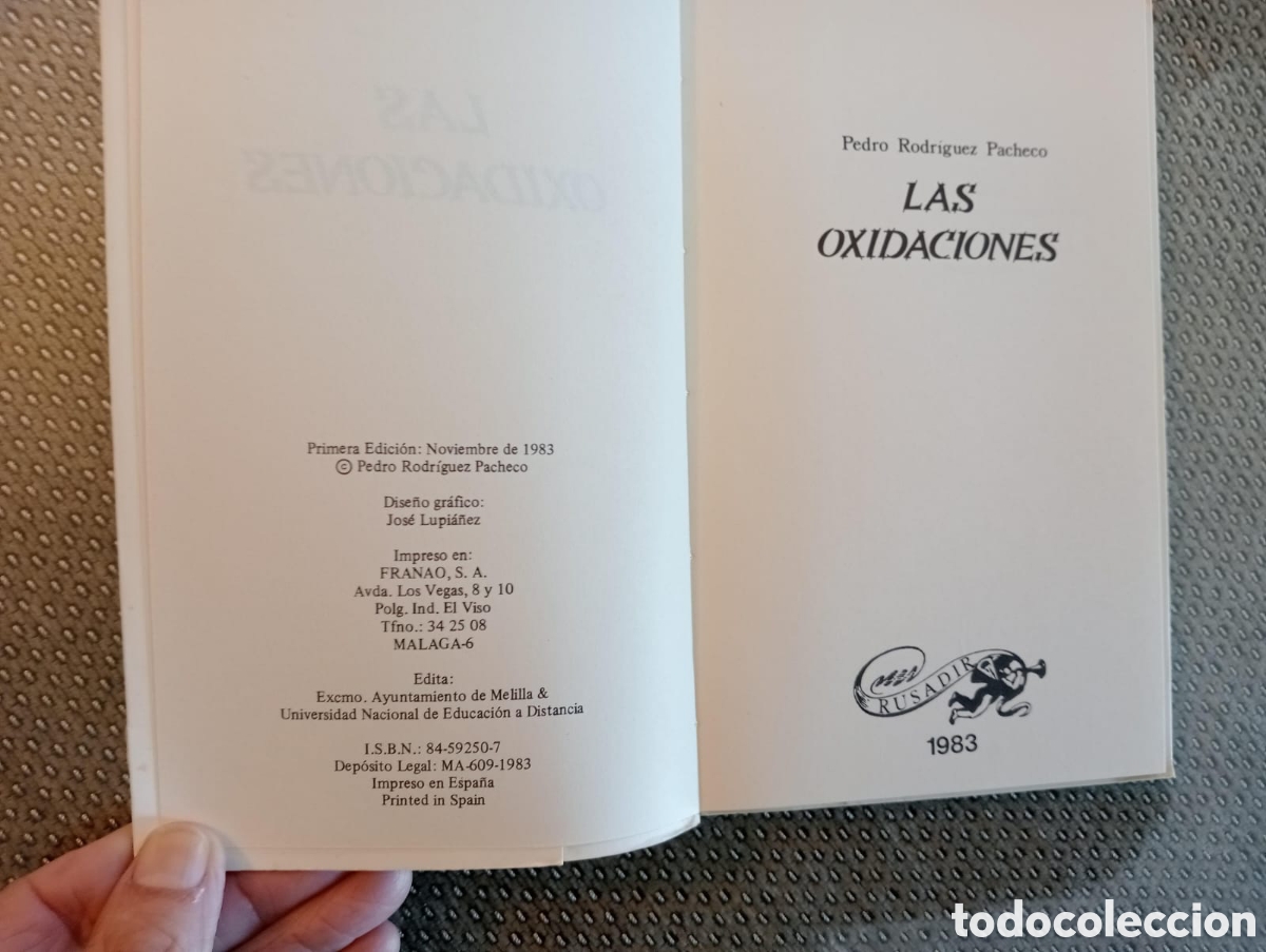 Libros: Las oxidaciones / Pedro Rodr&iacute;guez Pacheco - Foto 2