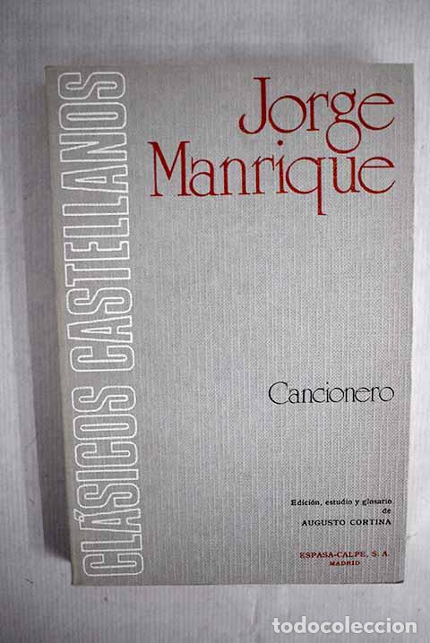 Libros: Cancionero: Manrique, Jorge.- Manrique, Jorge - Foto 1
