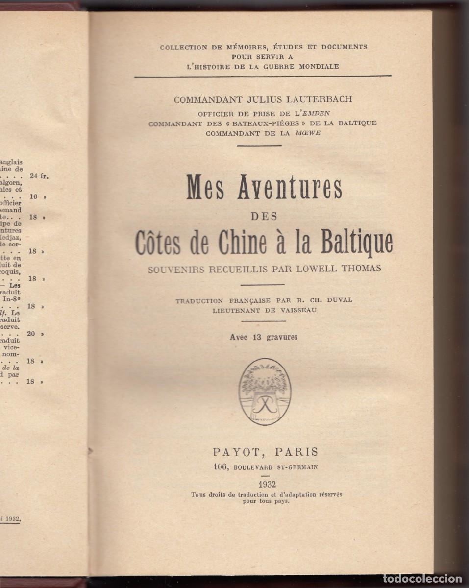 Libros: MES AVENTURES DES C&Ocirc;TES DE CHINE &Agrave; LA BALTIQUE. LOWELL THOMAS. ADN - Foto 1