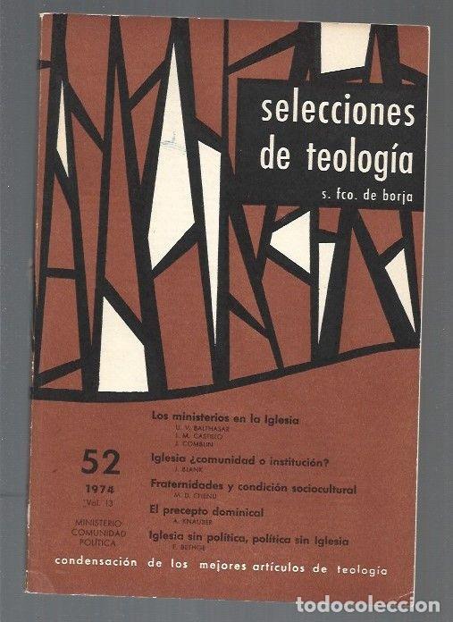 Libros: SELECCIONES DE TELOGIA. NUMERO 52 - VARIOS - Foto 1