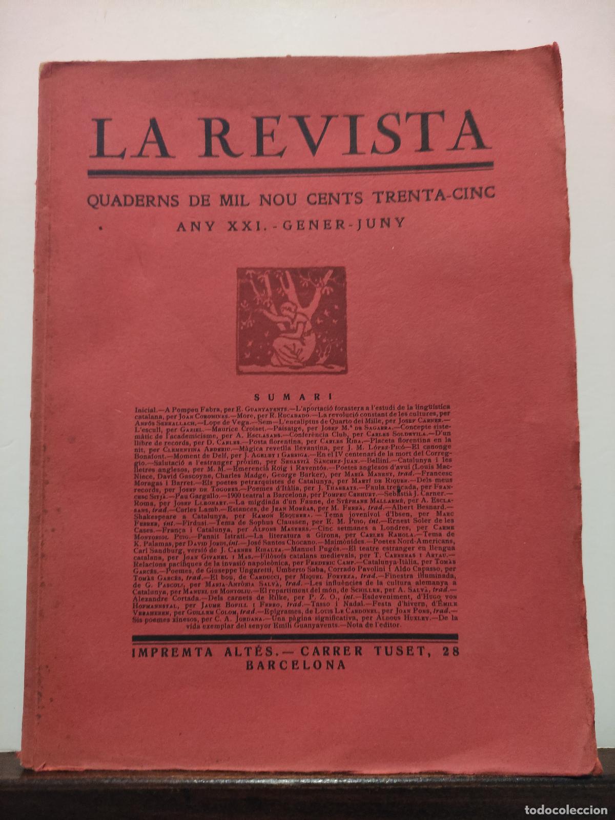 Libros: LA REVISTA - QUADERNS DE MIL NOU CENTS TRENTA CINC- ANY XXI