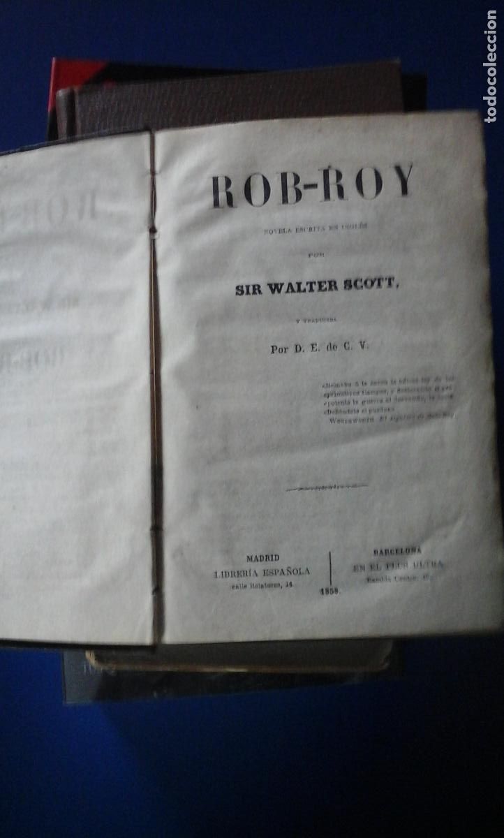 Libros: ROB ROY (Madrid, 1858) - Walter Scott - Foto 1