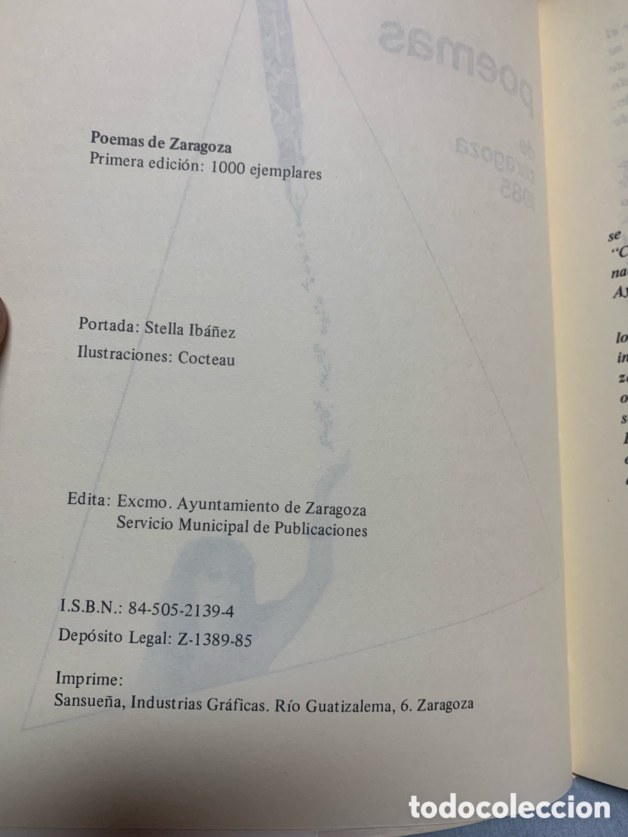 Libros: POEMAS DE ZARAGOZA 1985 AYUNTAMIENTO - Foto 3
