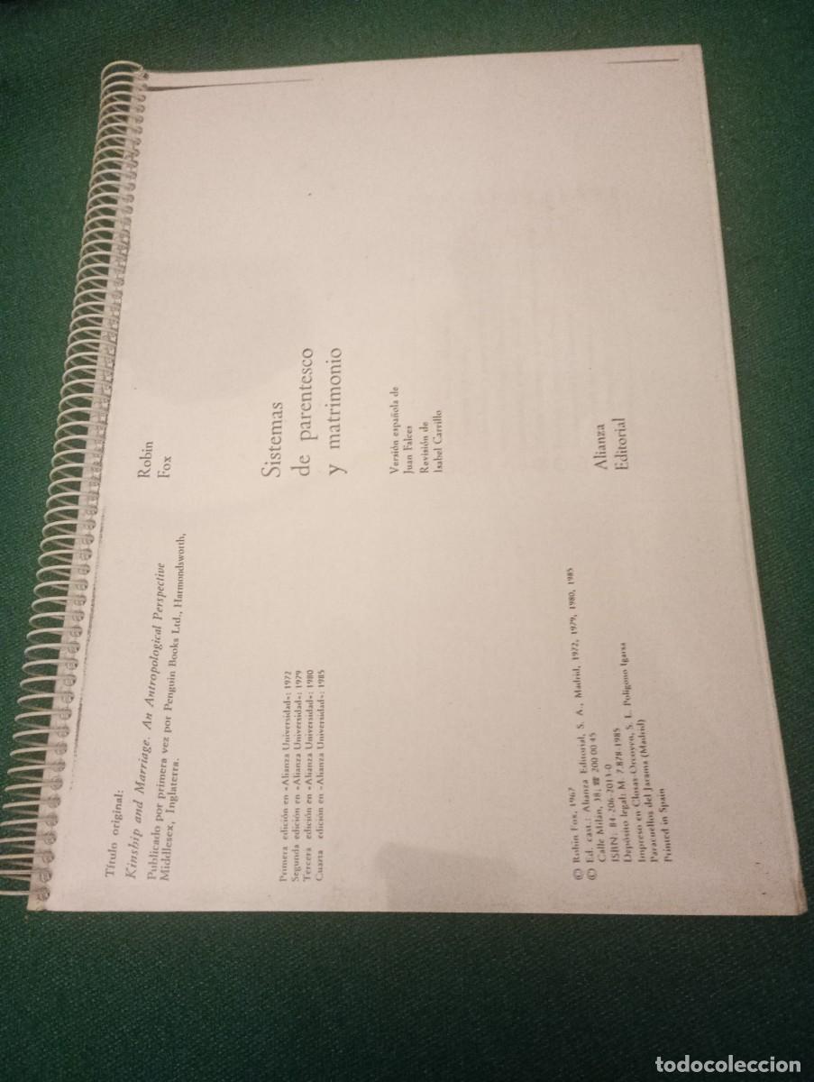 Libros: Sistemas de parentesco y matrimonio. Robin Fox. - Foto 1
