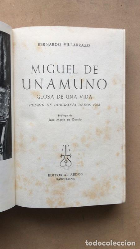 Libros: Miguel de Unamuno - Bernardo Villarrazo - Foto 1