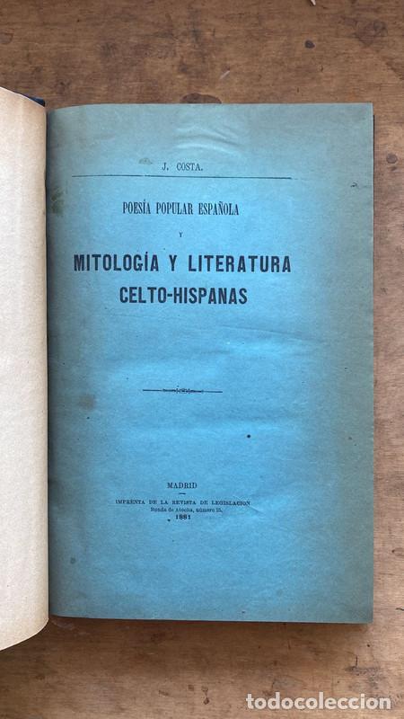 books: Poesia Popular Espa&ntilde;ola Y Mitologia Literatura- Costa (hh6)