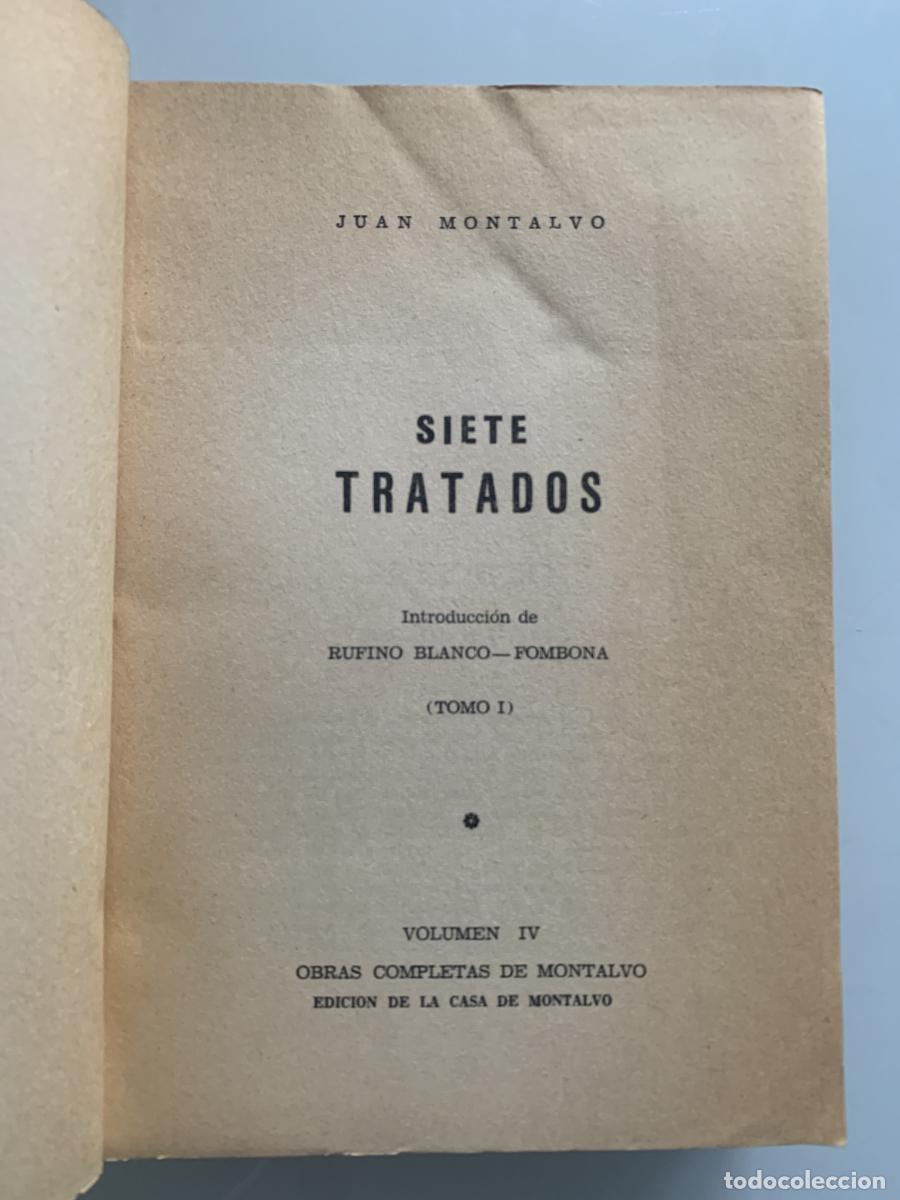Libros: SIETE TRATADOS (2 tomos) - Juan Montalvo - Foto 2