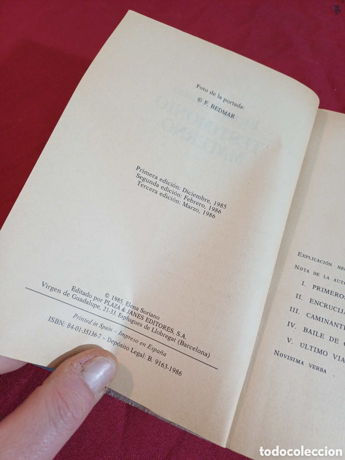 Libros: LIBRO, TESTIMONIO MATERNO, 1986 - Foto 6