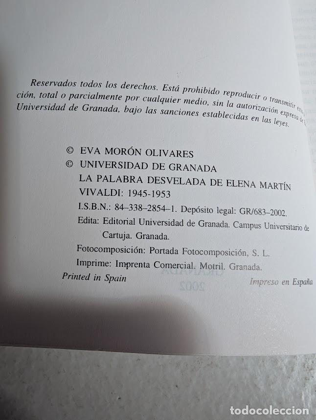 Libros: LA PALABRA DESVELADA DE ELENA MARTIN VIVALDI - Foto 2