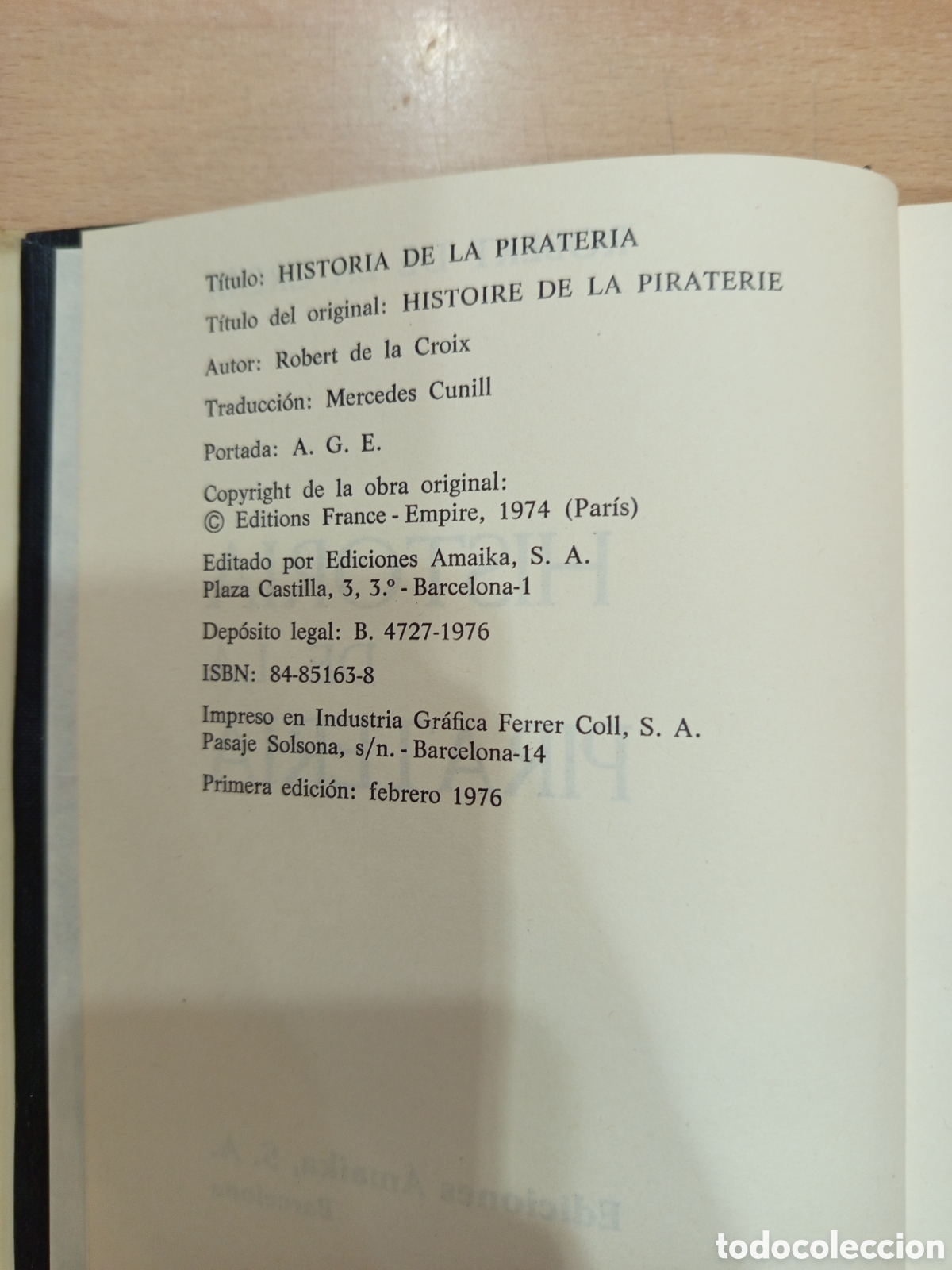Libros: HIST&Oacute;RIA DE LA PIRATER&Iacute;A. ROBERT DE LA CROIX - Foto 3