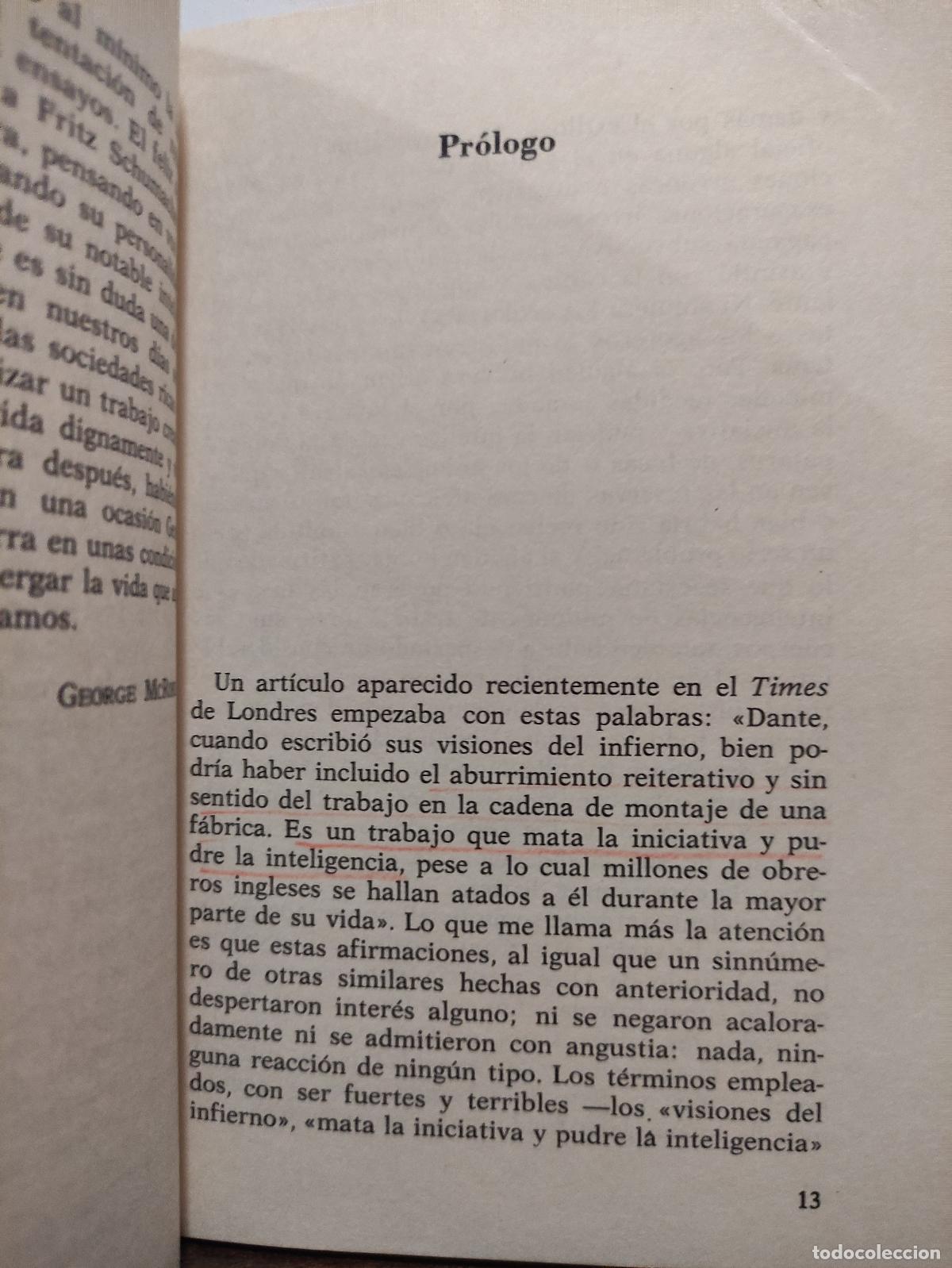 Libros: EL BUEN TRABAJO - E.F.SCHUMACHER - Foto 3