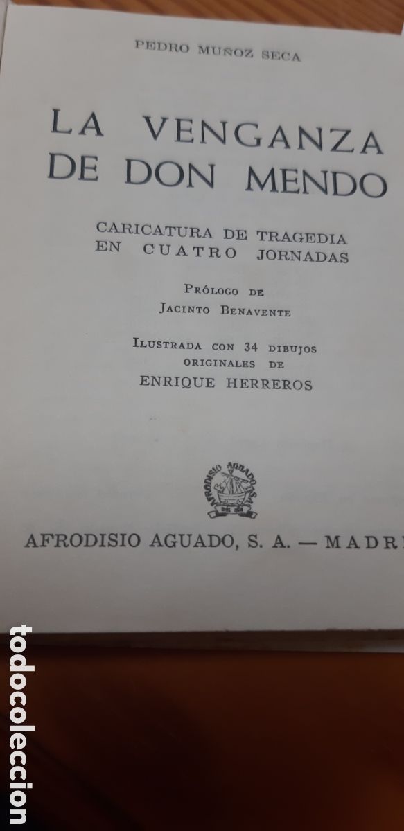 Libros: La Venganza de Don Mendo de Pedro Mu&ntilde;oz Seco - Foto 3