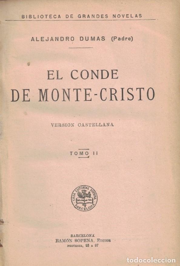 Libros: EL CONDE DE MONTECRISTO. 2 Tomos. - Dumas. Alejandro, (padre) - Foto 2