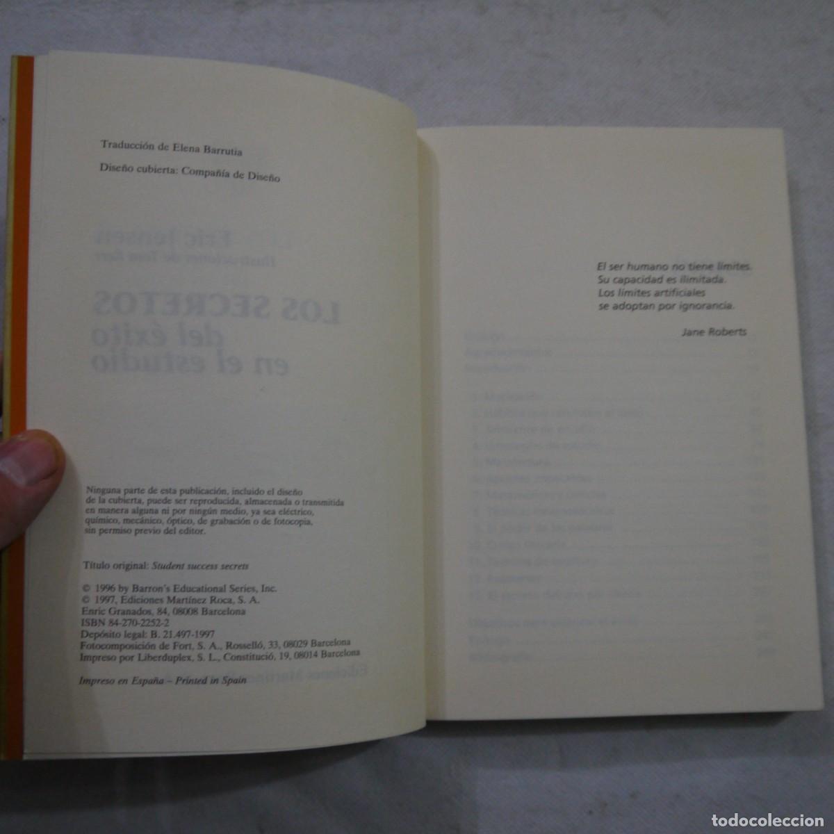Libros: LOS SECRETOS DEL &Eacute;XITO EN EL ESTUDIO - ERIC JENSEN - MART&Iacute;NEZ ROCA - 1997 - Foto 5