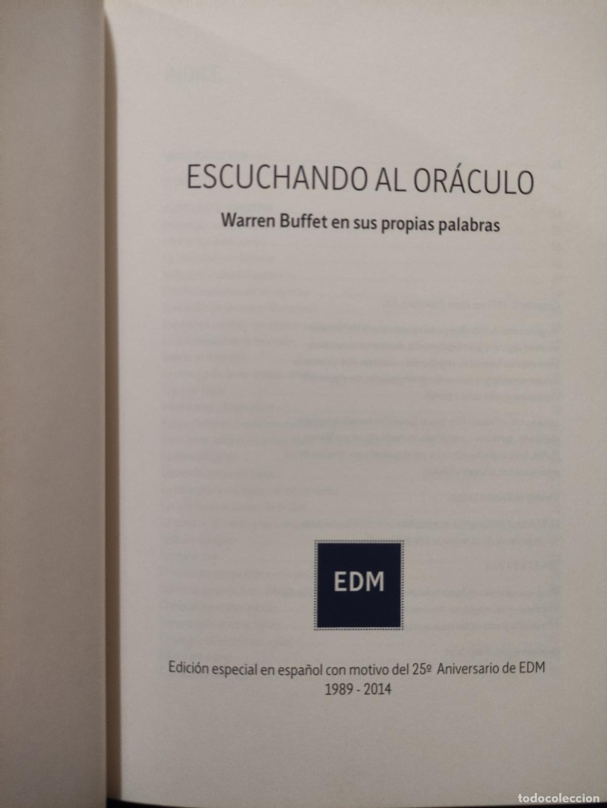 Libros: ESCUCHANDO AL ORACULO - WARREN BUFFET EN SUS PROPIAS PALABRAS - Foto 2