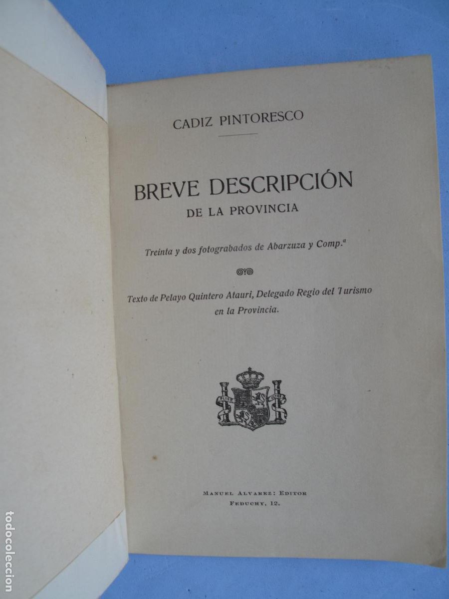Libros: CADIZ PINTORESCO.- P. QUINTERO.- EDICI&Oacute;N DE 1916 - Foto 2