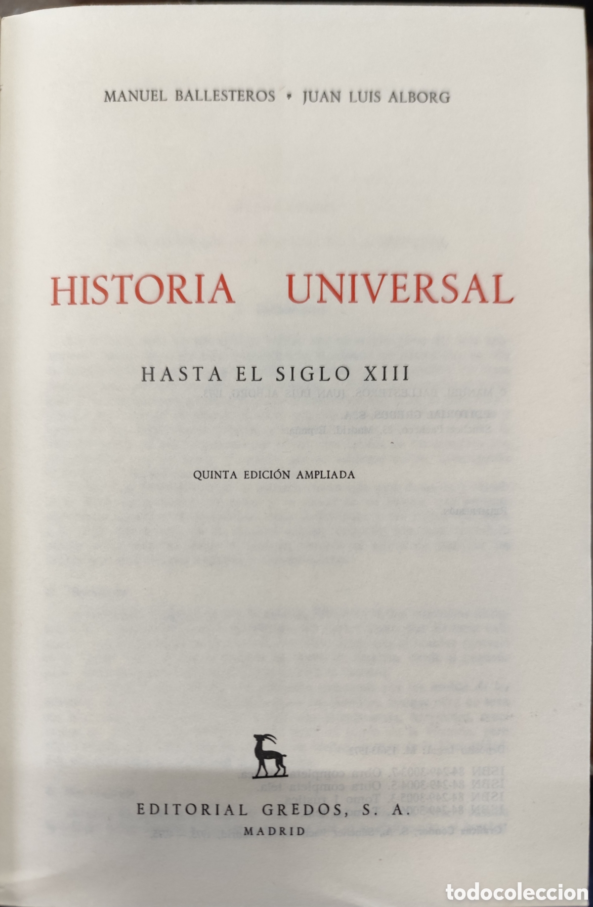 Libros: HISTORIA UNIVERSAL - BALLESTEROS, M. y ALBORG, J. L. - Foto 3