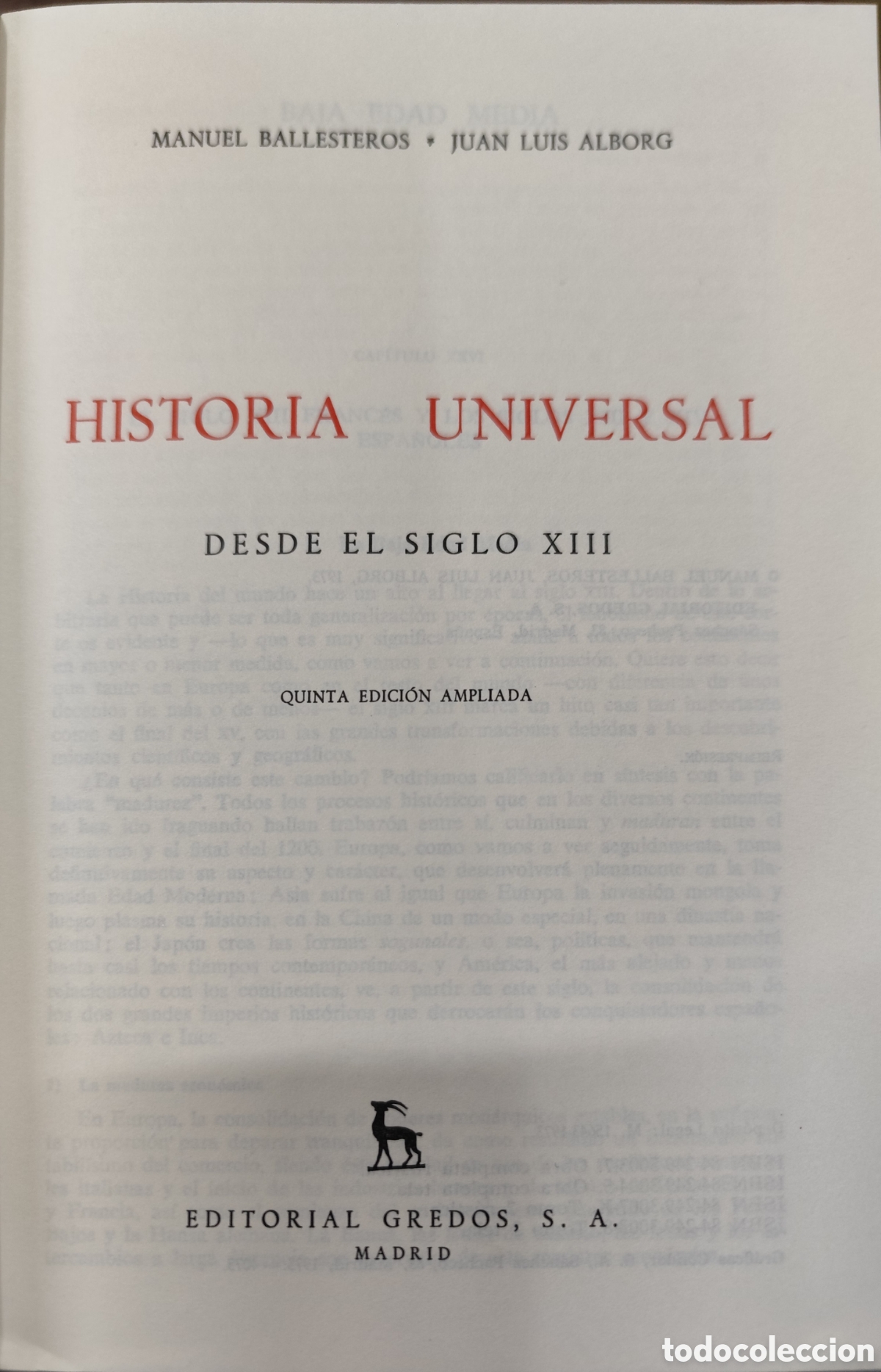 Libros: HISTORIA UNIVERSAL - BALLESTEROS, M. y ALBORG, J. L. - Foto 4