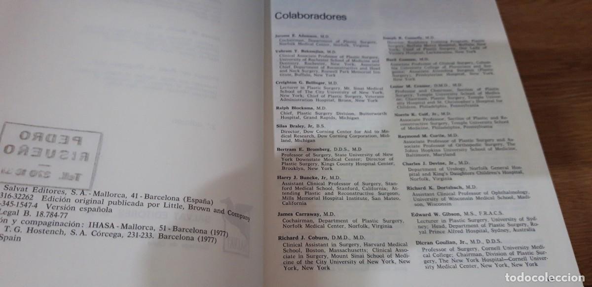 Libros: CIRUG&Iacute;A PL&Aacute;STICA. - W.C. Grabb, J.W. Smith - Foto 4