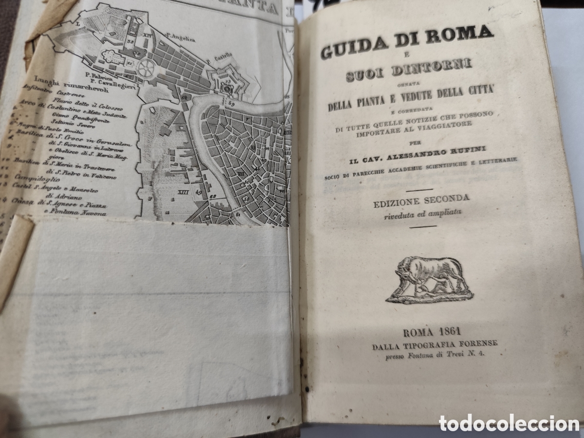 books: GUIDA DI ROMA E SUOI DINTORNI ORNATADELLA PIANTA E VEDUTE DELLA CITTA. A&ntilde;o 1861 - RUFINI,Alessandro