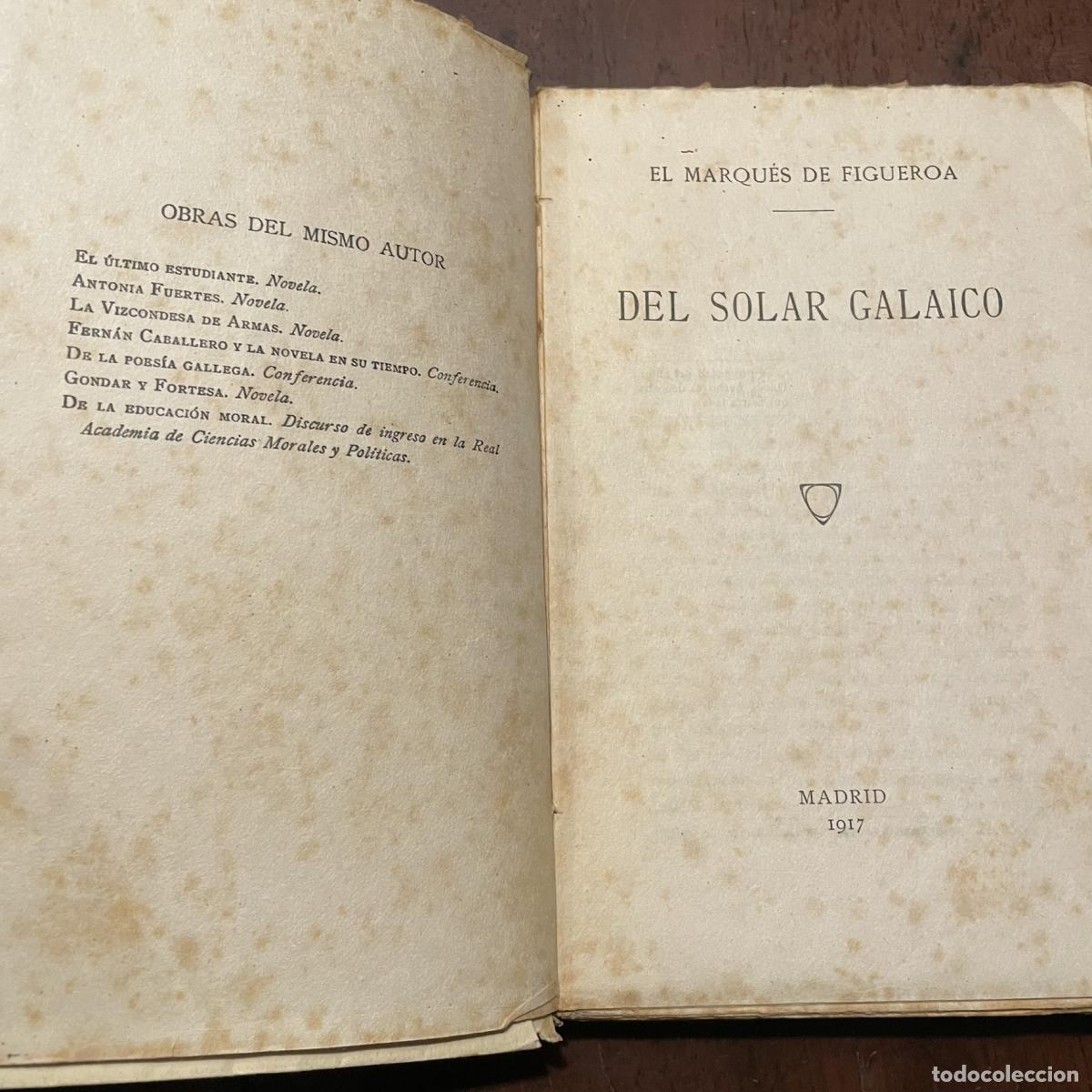 Libros: Del solar galaico (galego) - Marqu&eacute;s de Figueroa - Foto 2