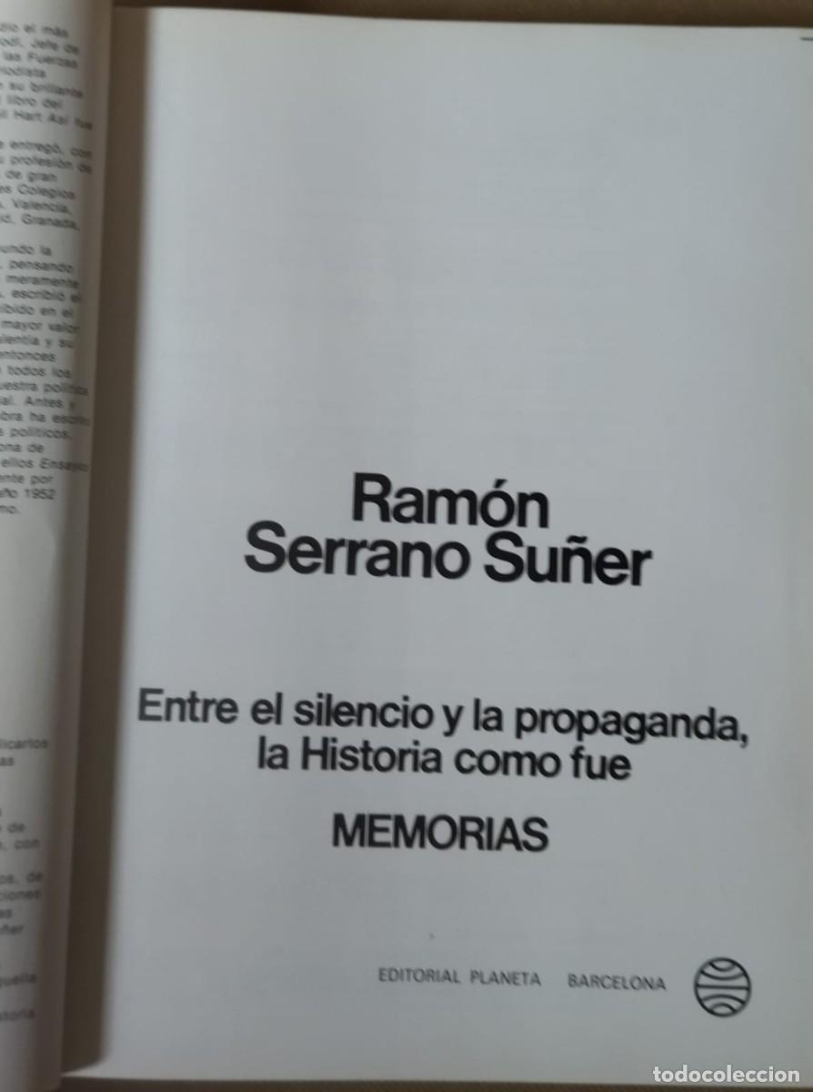 Libros: Memorias - SERRANO SU&Ntilde;ER, Ram&oacute;n - Foto 6