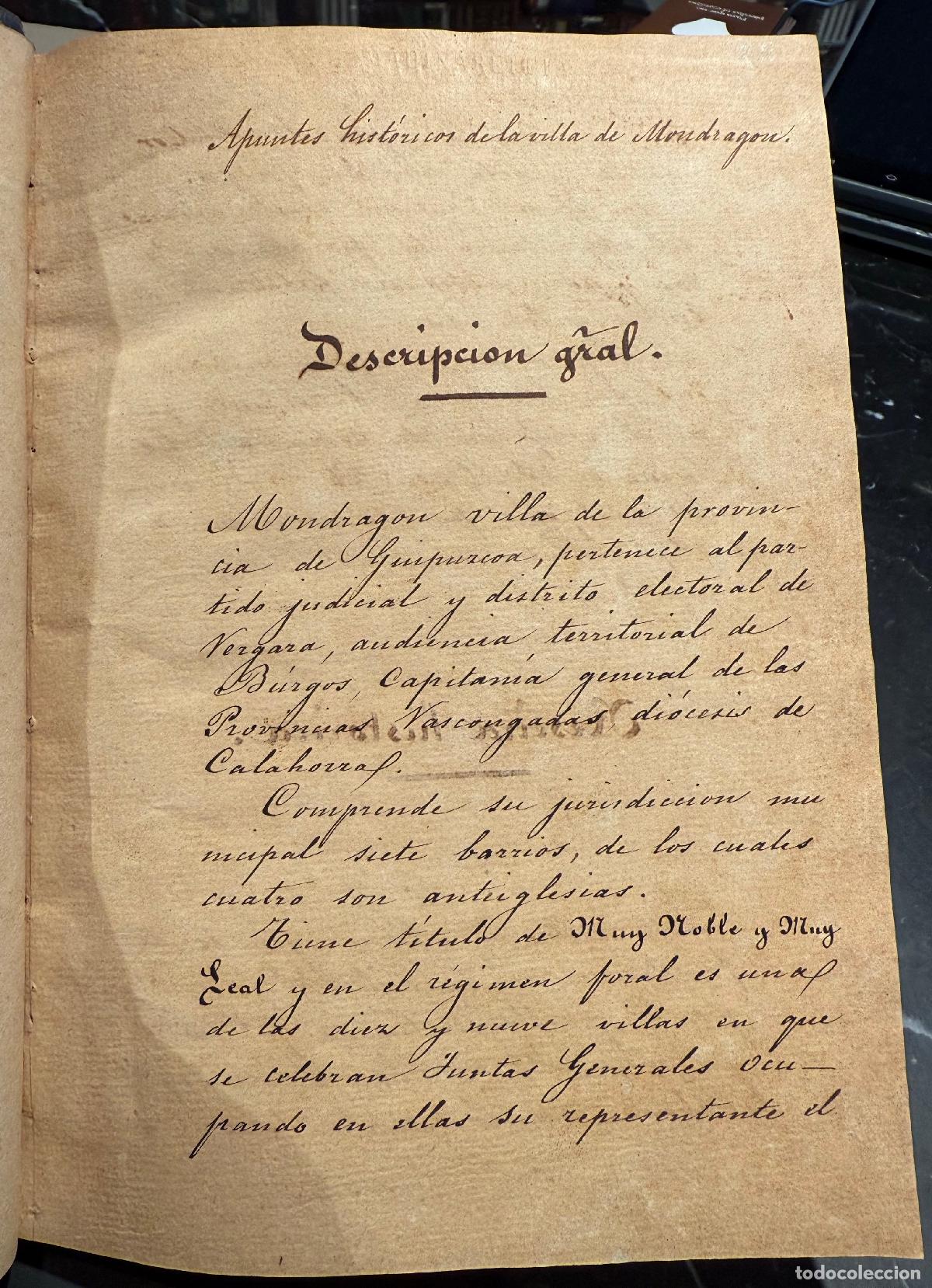 books: Apuntes hist&oacute;ricos de la villa de Mondrag&oacute;n. Manuscrito in&eacute;dito - &iquest;Madinabeitia Aristegi, Miguel?