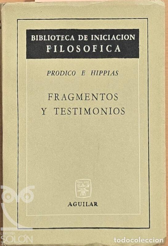 Libros: Fragmentos y Testimonios - Prodico e Hippias - Foto 1