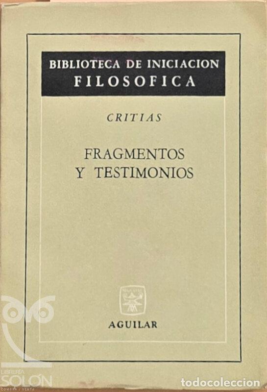 Libros: Fragmentos y Testimonios - Critias - Foto 1