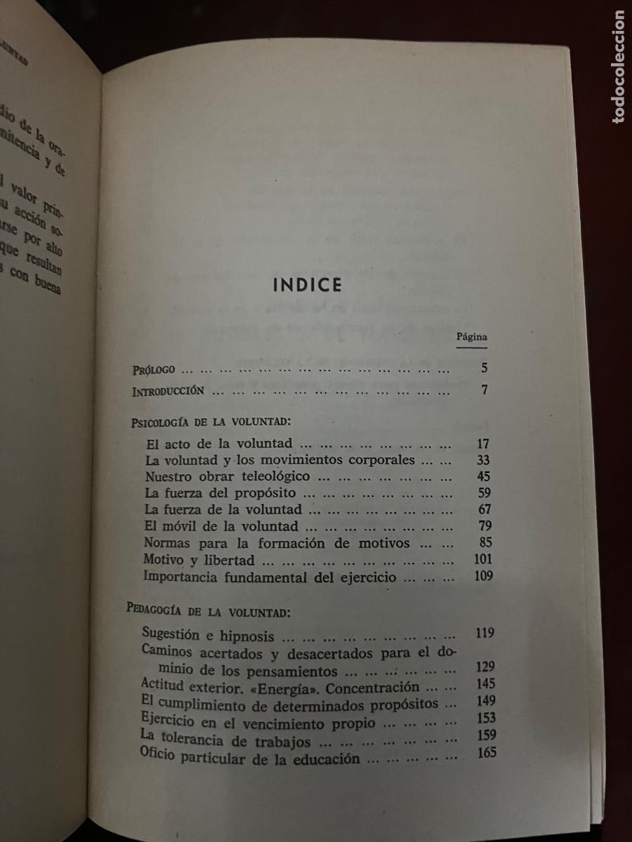Libros: EL PODER DE LA VOLUNTAD,JUAN LINDWORSKY,1965,243 PAG - Foto 5