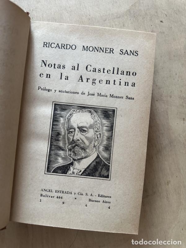 Libros: Notas al castellano en la Argentina - Monner Sans - Foto 1