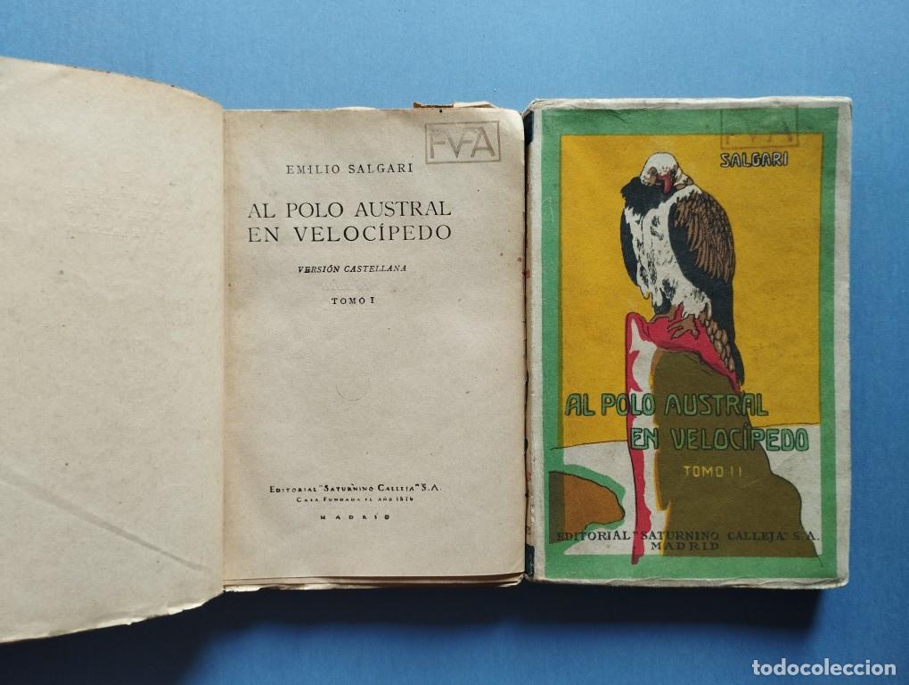 Libros: Al Polo Austral en Vel&oacute;cipedo. - Salgari, Emilio. - Foto 3
