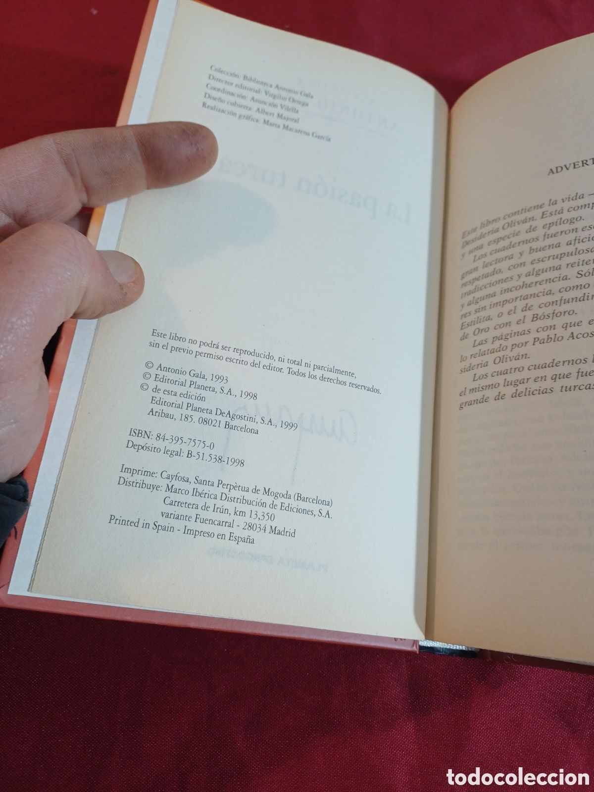 Libros: LIBRO, LA PASI&Oacute;N TURCA, ANTONIO GALA, 1999 - Foto 4