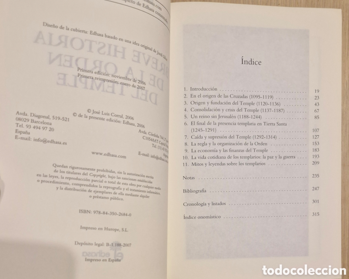 Libros: BREVE HISTORIA DE LA ORDEN DEL TEMPLE - Jos&eacute; Luis Corral - Foto 5