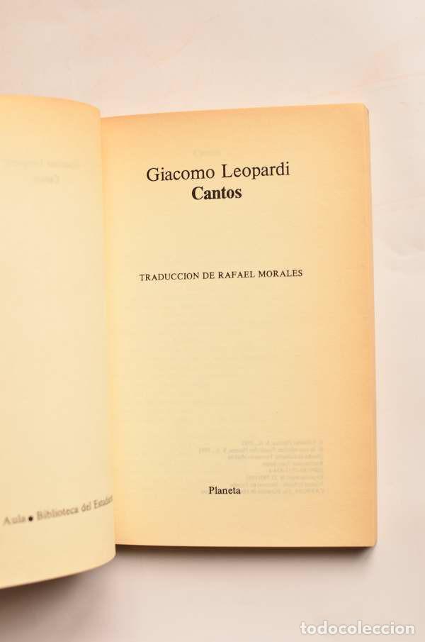 Libros: Giacomo Leopardi. Cantos - LEOPARDI, Giacomo - Foto 2