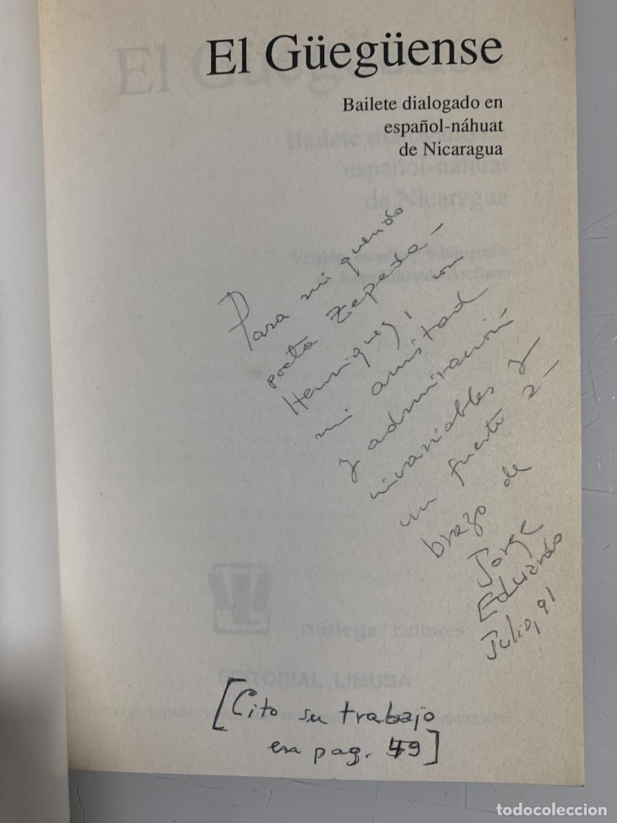 Libros: EL G&Uuml;EG&Uuml;ENSE (dedicado autor) - Jorge Eduardo Arellano - Foto 2